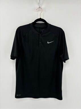 Nike Men’s Black Dri-FIT Short Sleeve Henley Shirt